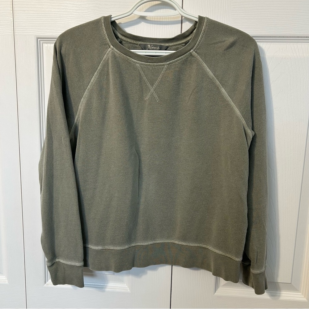 Natural Reflections Sage Green Long Sleeve Shirt Crew neck